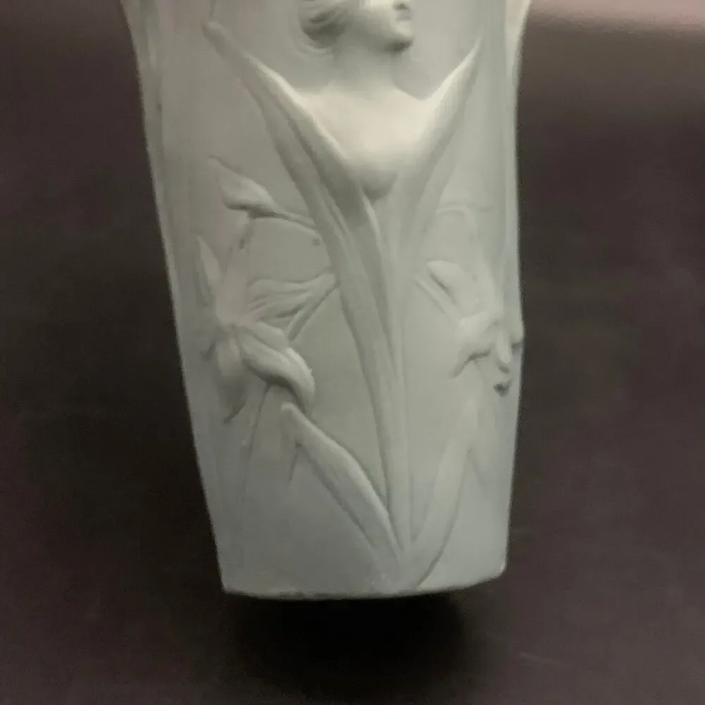 1910’s Schafer & Vater German Art Nouveau Jasperware Bisque Porcelain Bud Vase